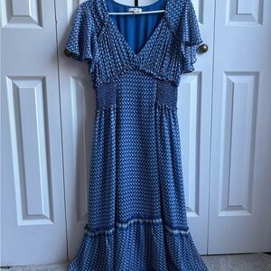 Max Studio Blue Pattern Maxi Dress